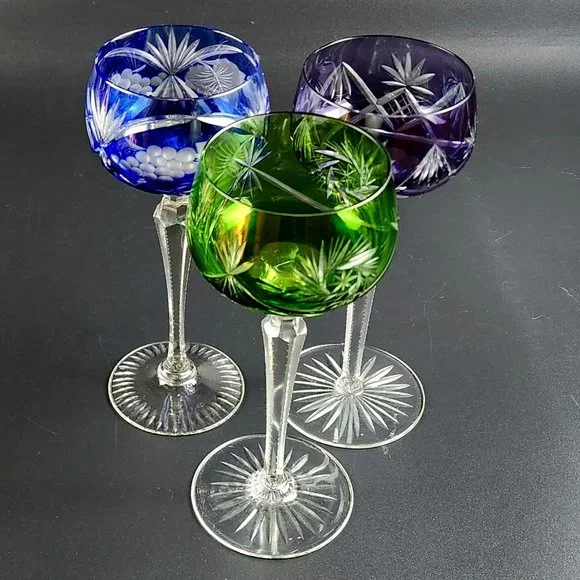 Vintage Colored Wine Glasses, Vintage Style Wine Glasses